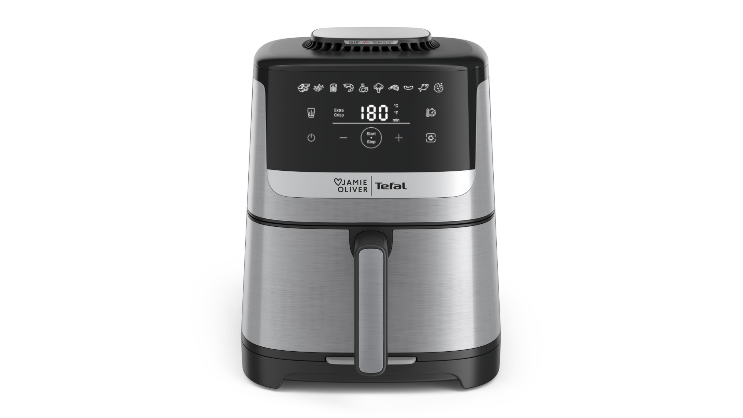 Jamie Oliver by Tefal Quiet & Easy 5L Air Fryer - Stainless