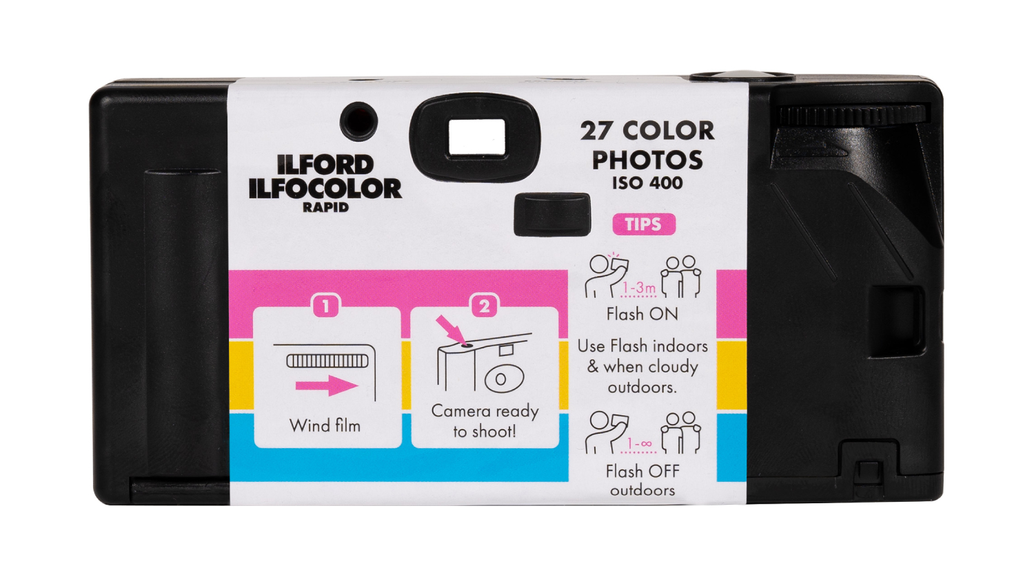 Ilford IlfoColor Retro ISO400 Disposable Film Camera - Black (27 Exposures)