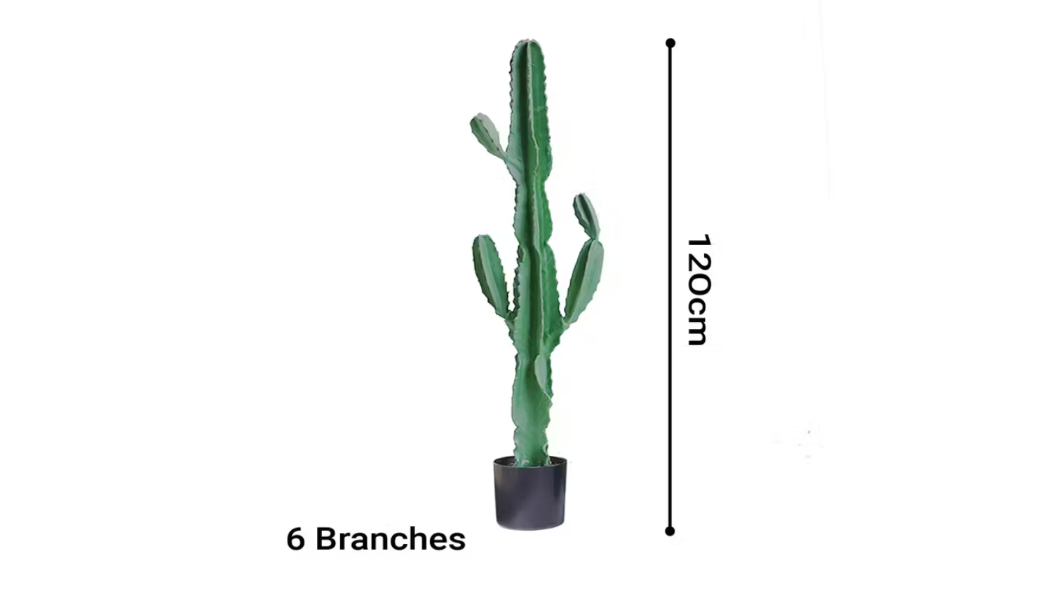 Soga Artificial Cactus Plant 6 Heads 120cm