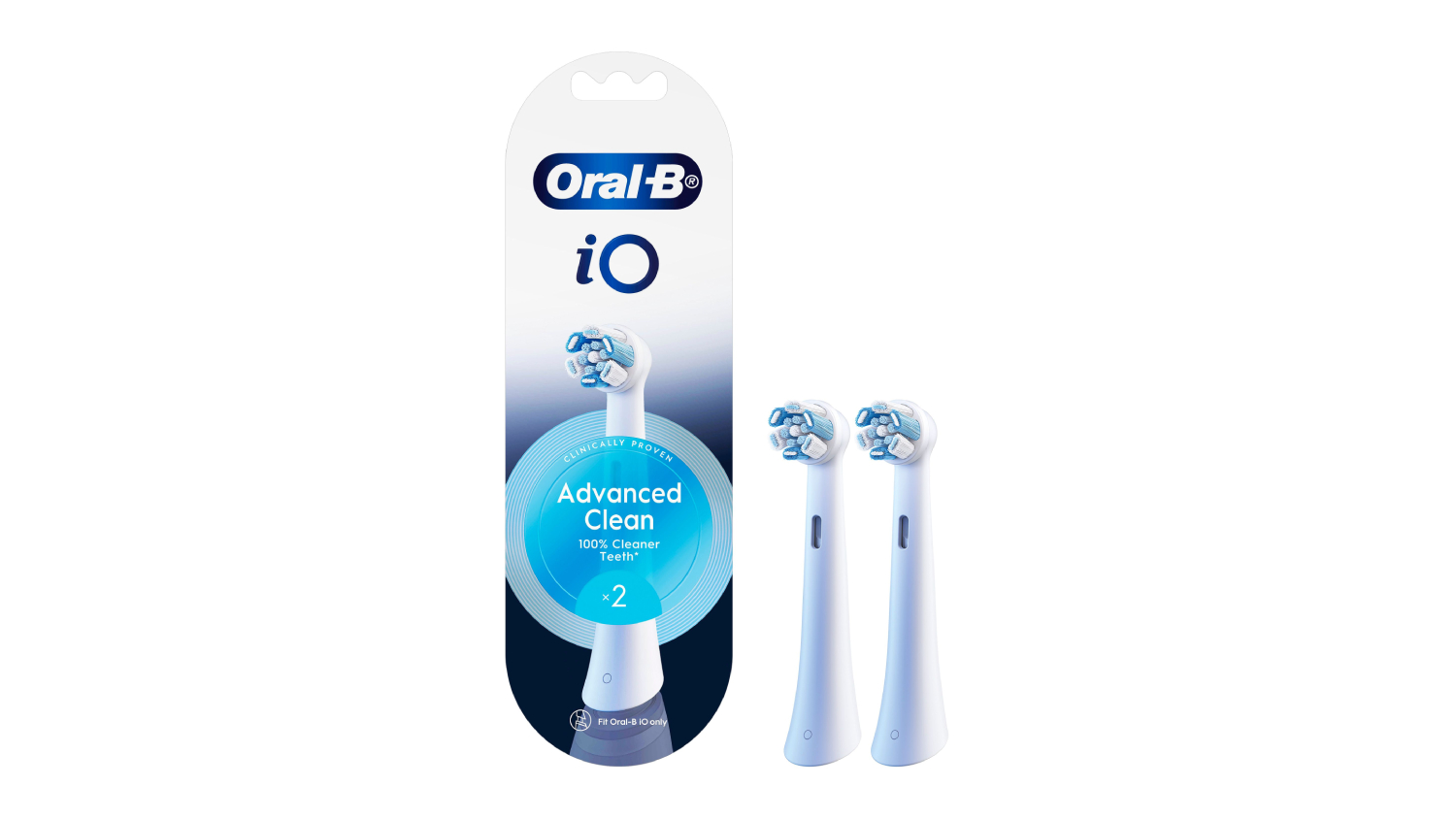 Oral-B iO Advanced Clean Replacement Brush Head - 2 Pack/White (CW-2)