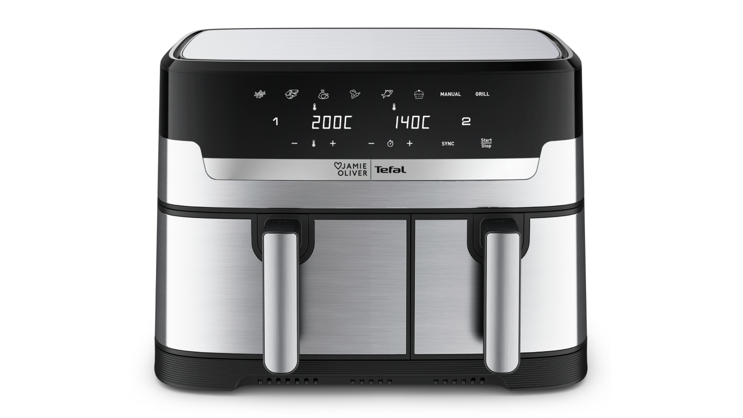 Jamie Oliver by Tefal Dual Zone 8.3L Air Fryer - Stainless Steel (EY905J)