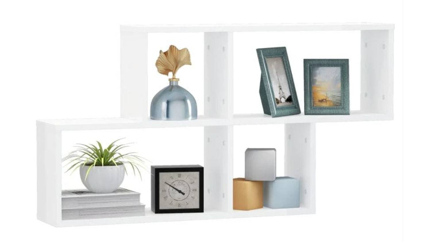 NNEVL Wall Shelves 100 x 18 x 53cm - Gloss White