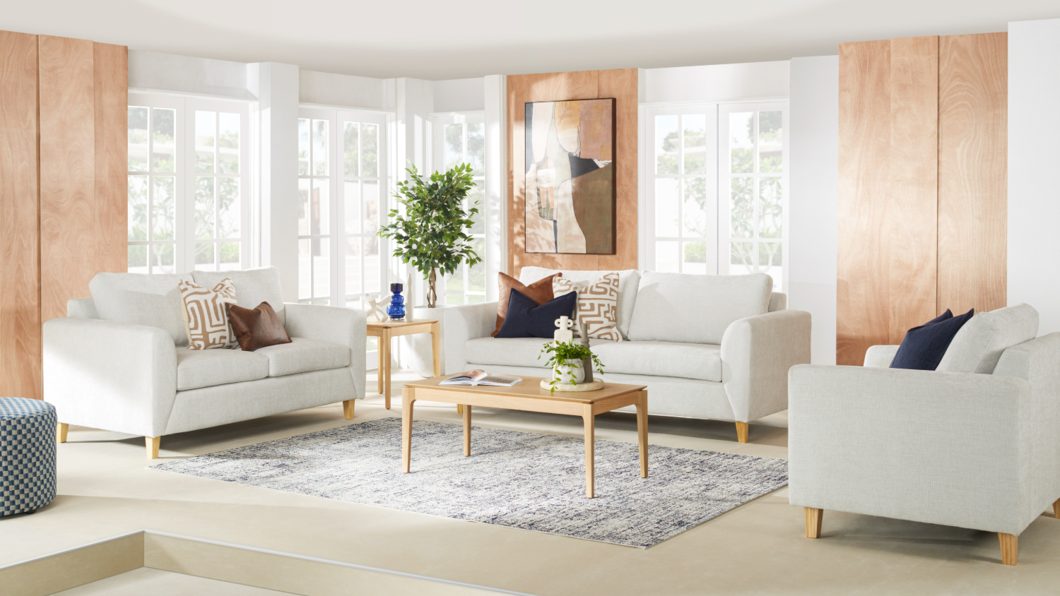 Nusa 3 Piece Fabric Lounge Suite