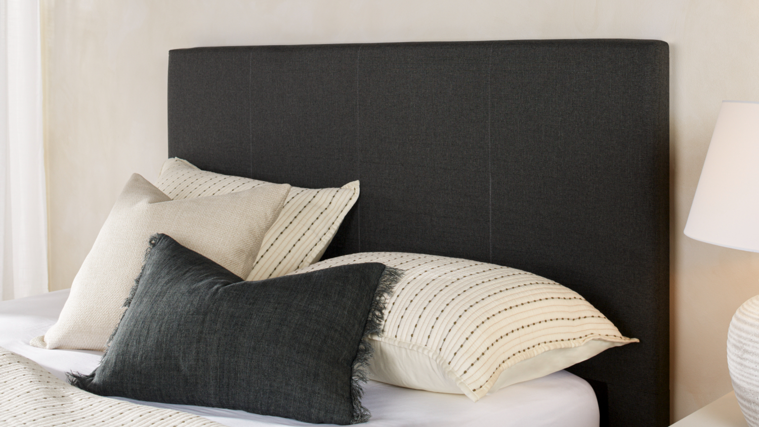 Marlow Super King Upholstered Headboard - Charcoal