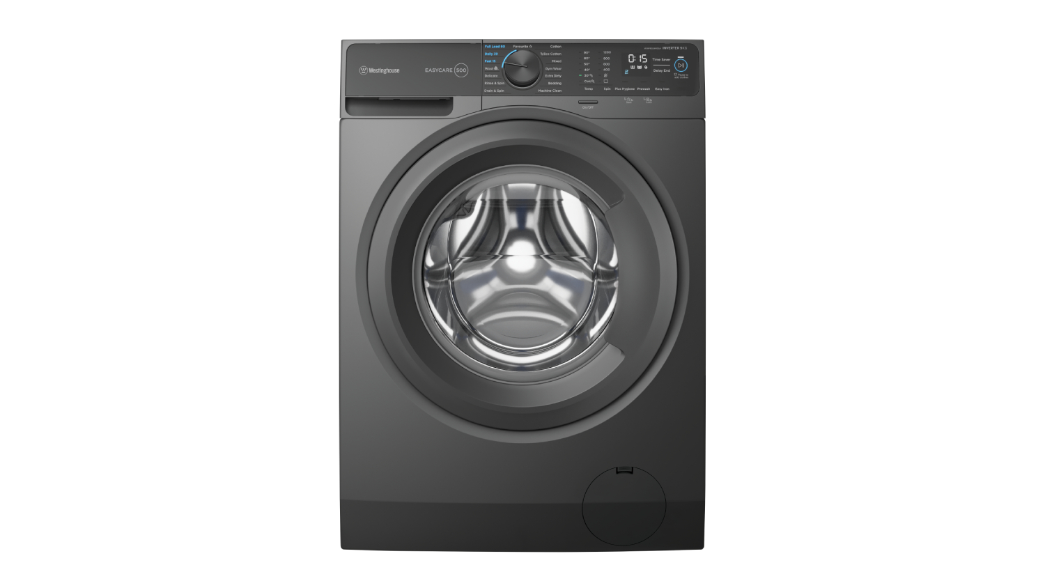Westinghouse 9kg Front Loading Washing Machine with 15 Programs - Grey (WWF9024M5SA)