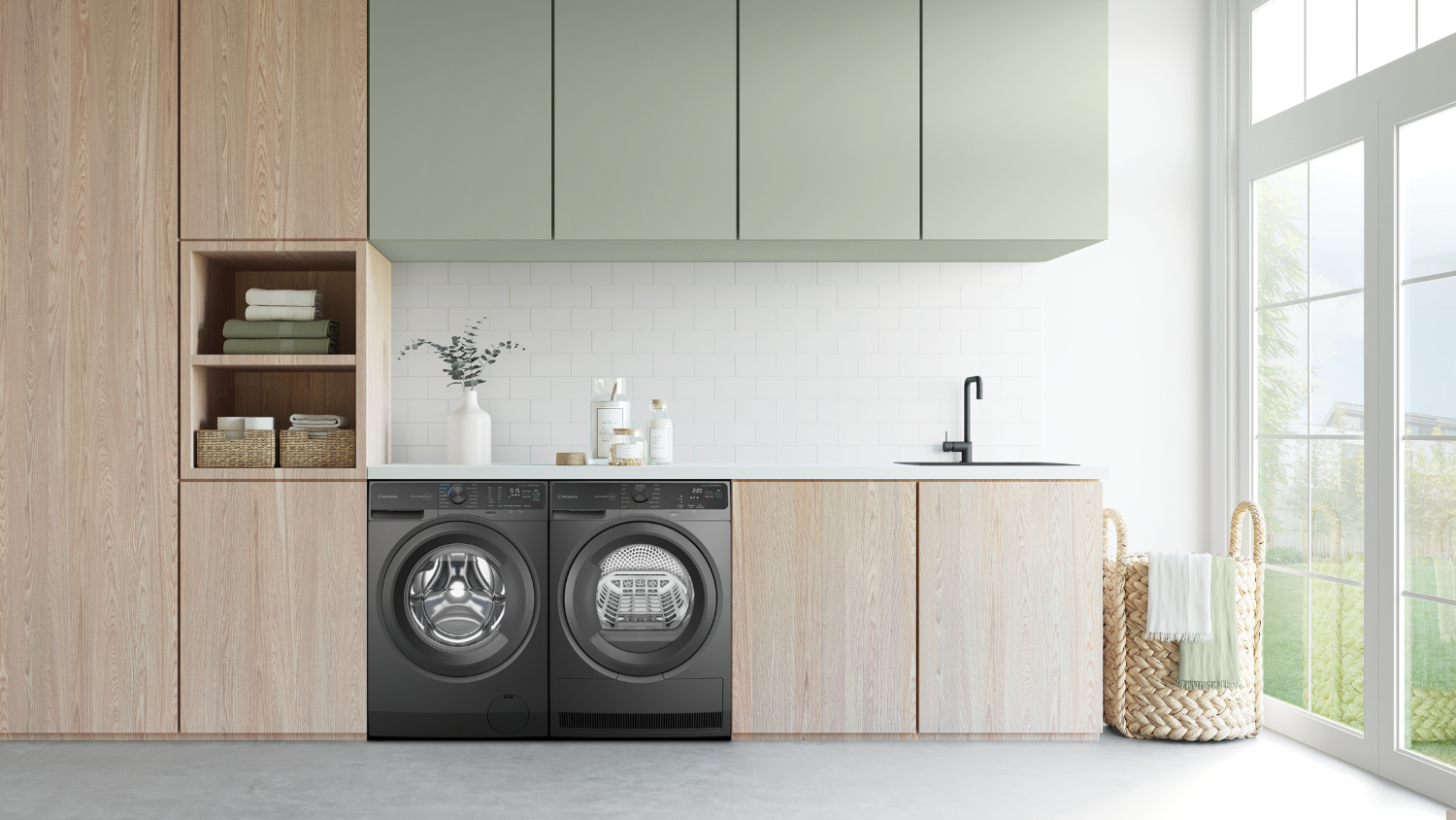 Westinghouse 9kg Front Loading Washing Machine with 15 Programs - Grey (WWF9024M5SA)