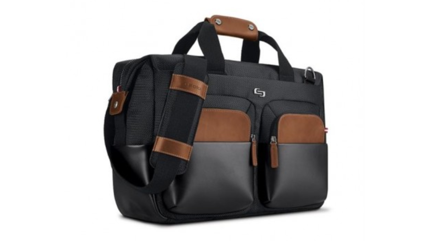 Solo Sag Harbor Briefcase - Black/Brown