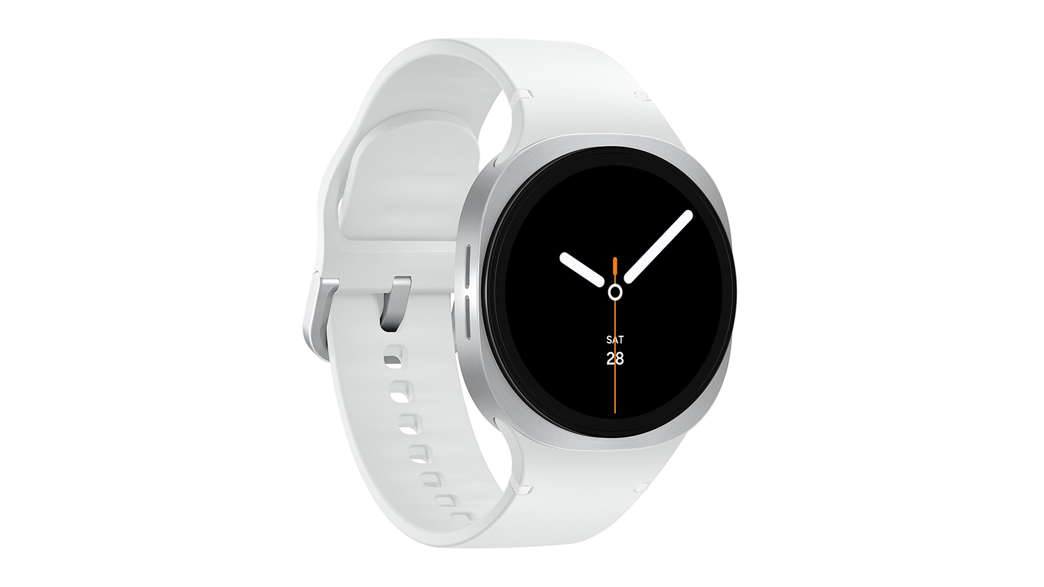 Samsung Galaxy Watch8 Smartwatch - Silver Case with White Band (40mm Case, GPS, Bluetooth)