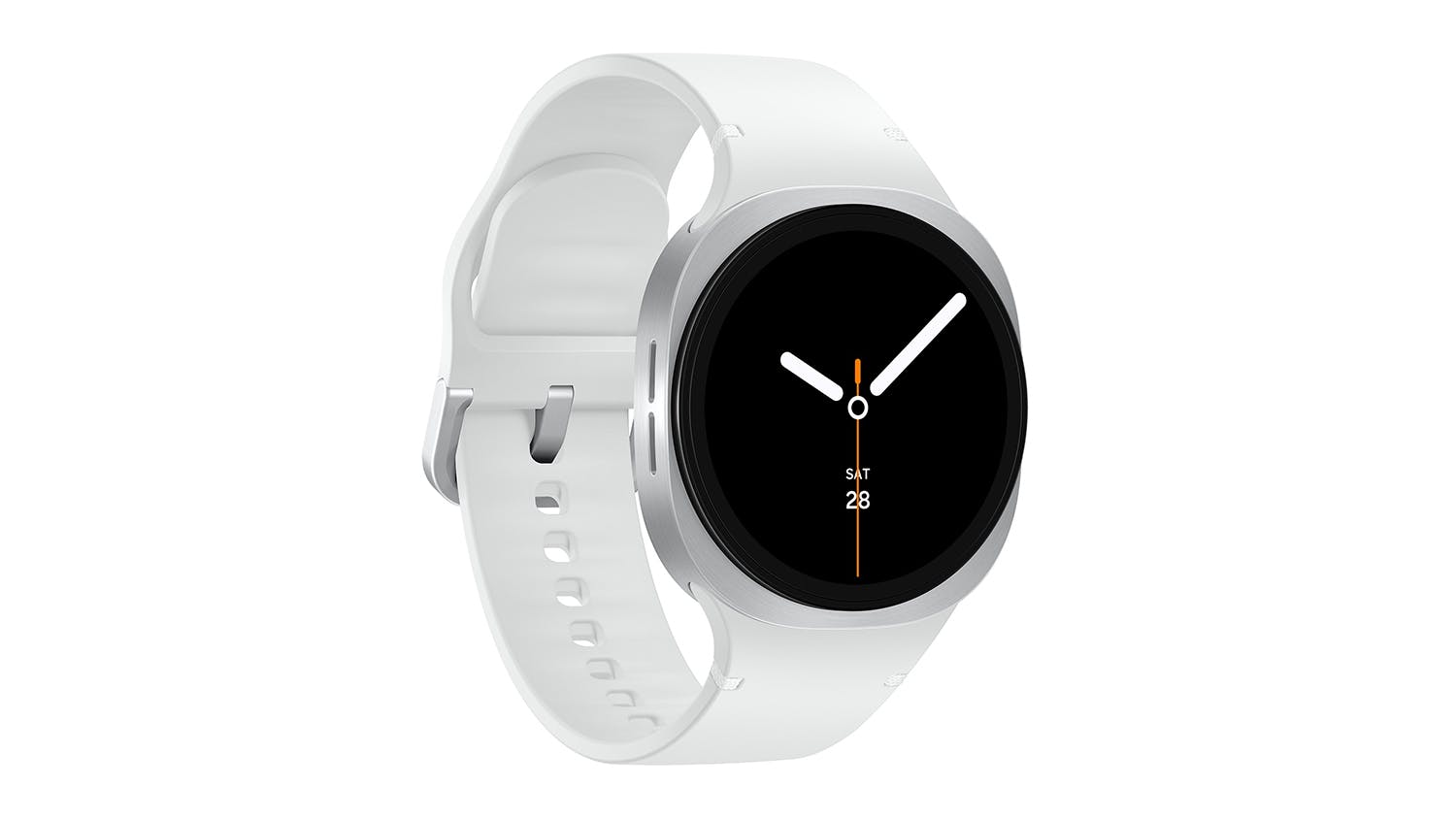Samsung Galaxy Watch8 Smartwatch Silver Case with White Band