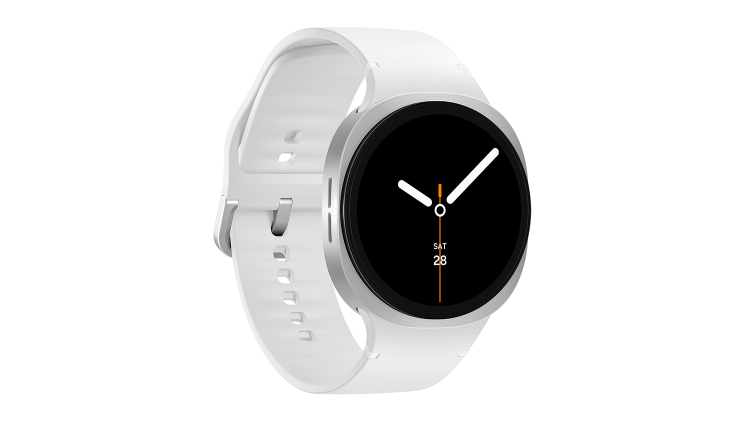 Samsung Galaxy Watch8 Smartwatch - Silver Case with White Band (44mm Case, GPS, Bluetooth)