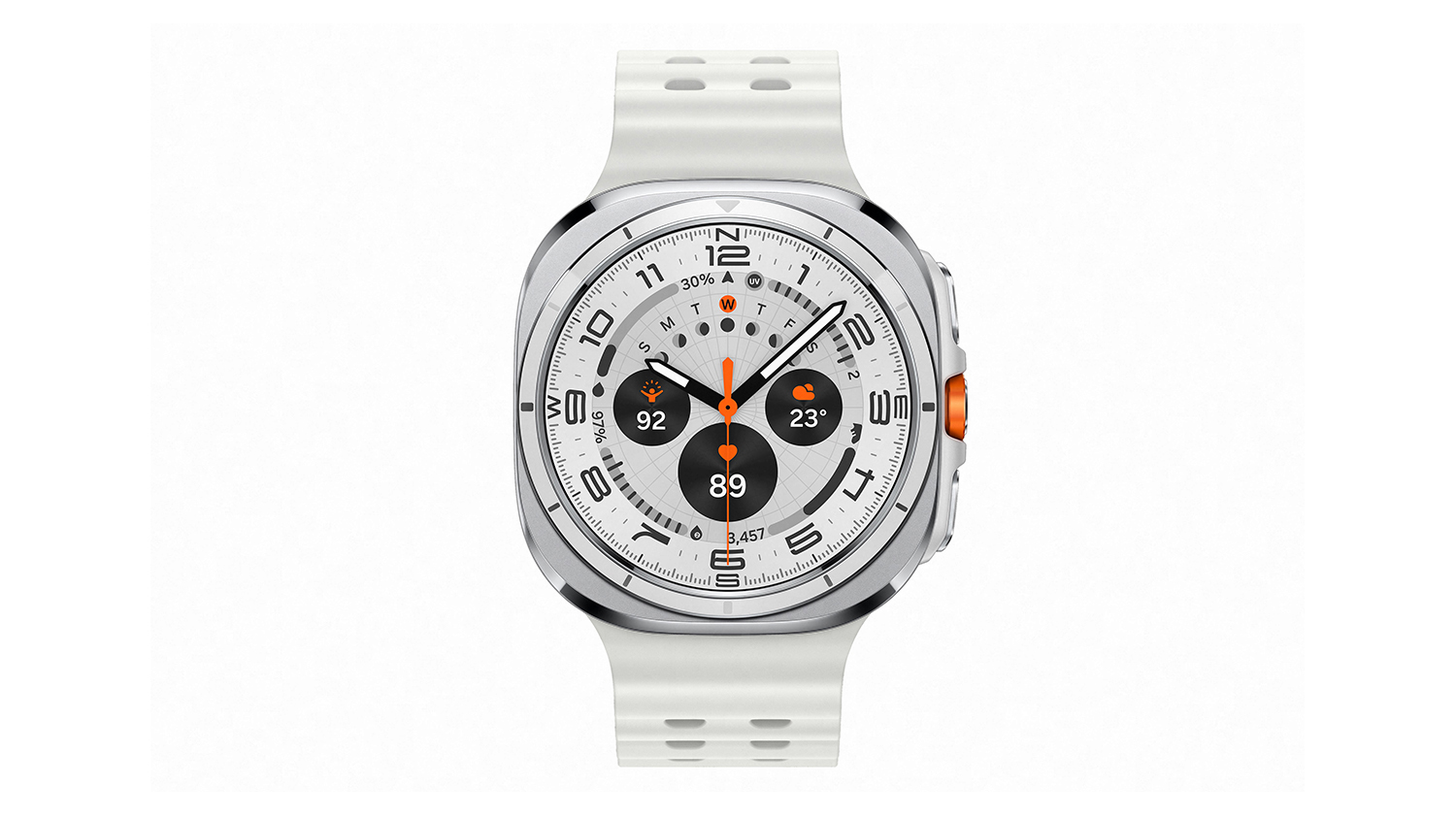 Samsung Galaxy Watch Ultra 2025 Smartwatch - Titanium White Case with White Band (47mm Case, Cellular & GPS, Bluetooth)