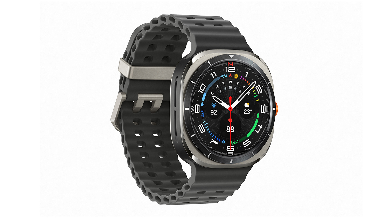 Samsung Galaxy Watch Ultra 2025 Smartwatch - Titanium Silver Case with Black Band (47mm Case, Cellular & GPS, Bluetooth)