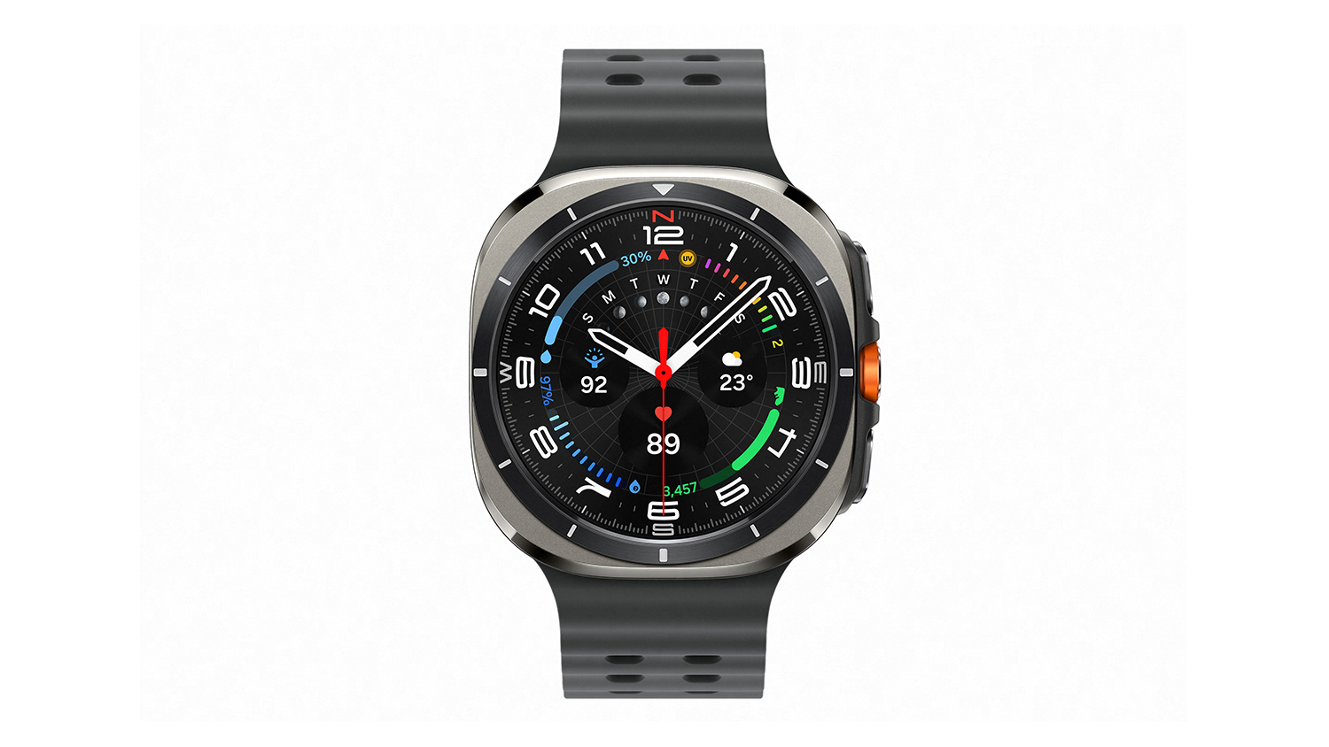 Samsung Galaxy Watch Ultra 2025 Smartwatch - Titanium Silver Case with Black Band (47mm Case, Cellular & GPS, Bluetooth)