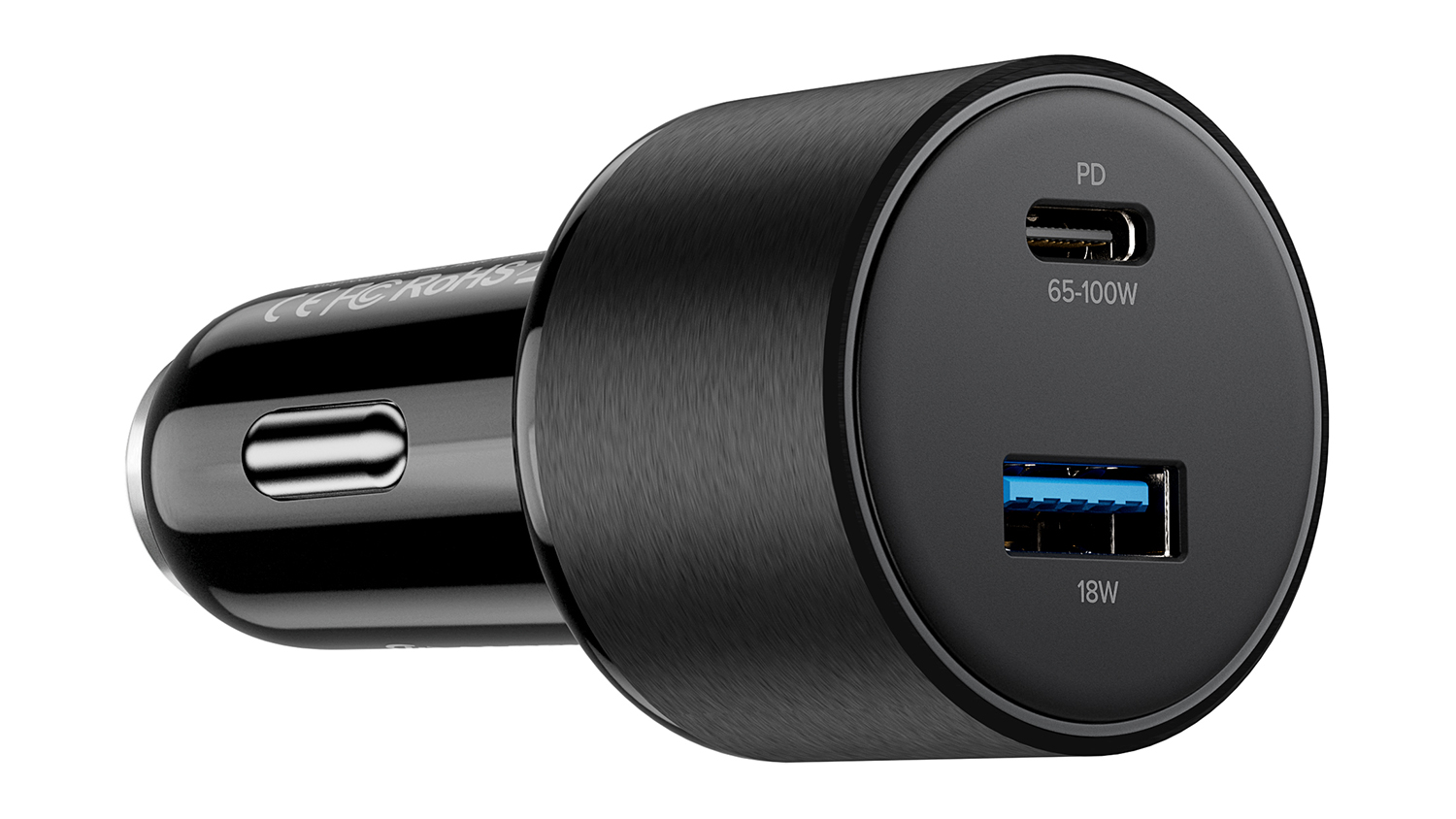 Alogic Rapid Power 100W USB-A & USB-C Car Charger - Black (CRCA100)