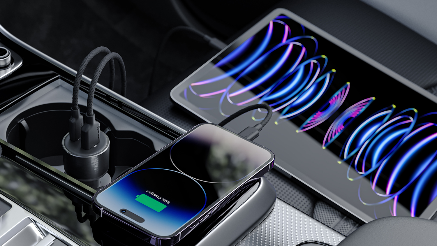 Alogic Rapid Power 100W USB-A & USB-C Car Charger - Black (CRCA100)