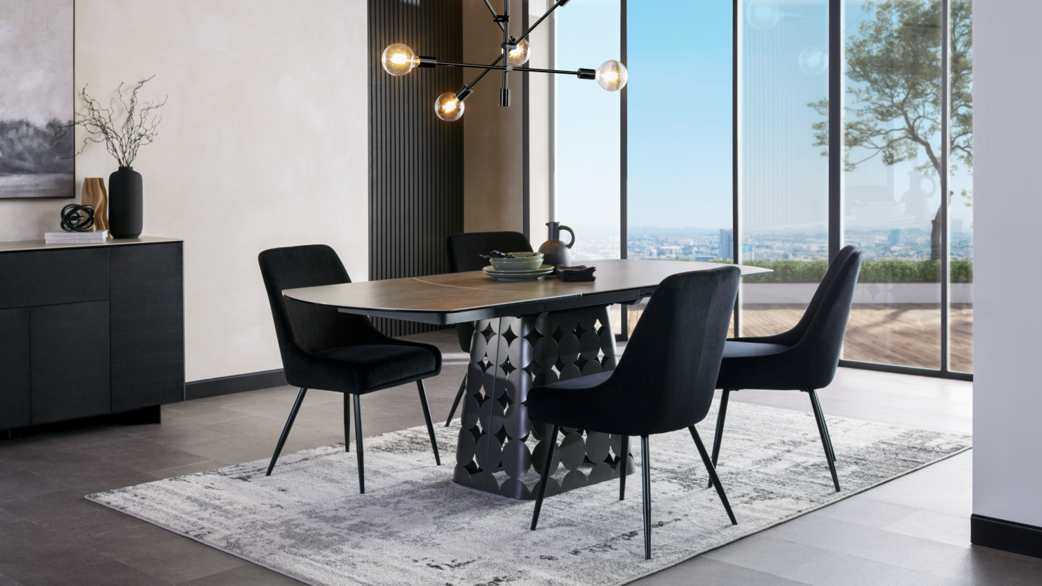 Atoma 5 Piece Extension Dining Suite with Province Dining Chairs