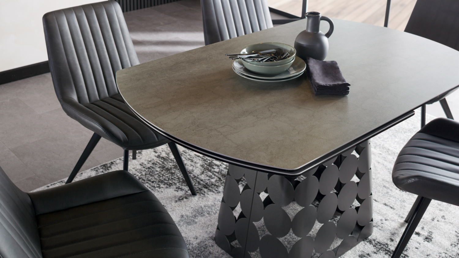 Atoma 5 Piece Extension Dining Suite with Piza Dining Chairs