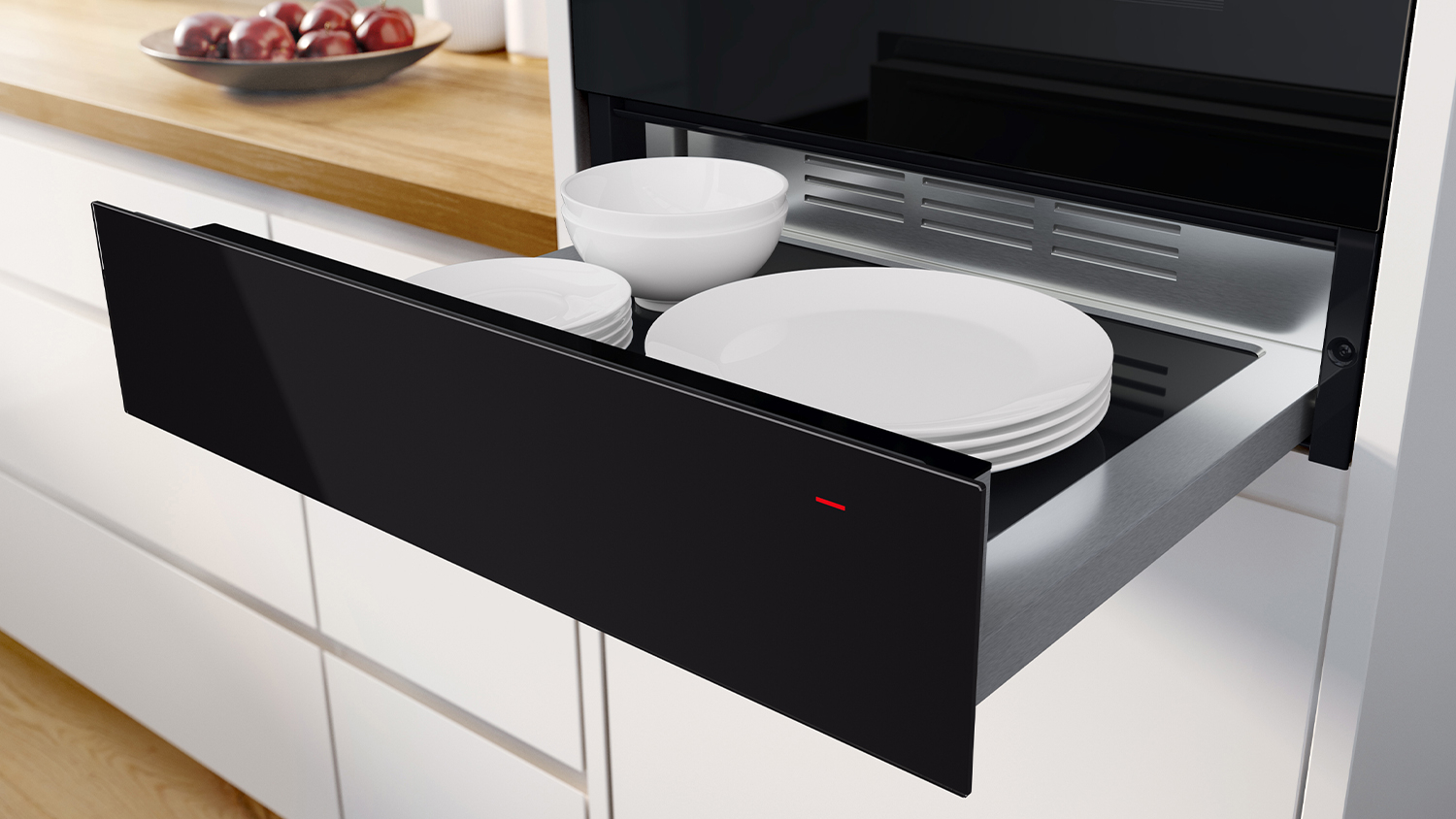 Bosch 14cm Smart Built-In Warming Drawer - Black (BIC9101B1)