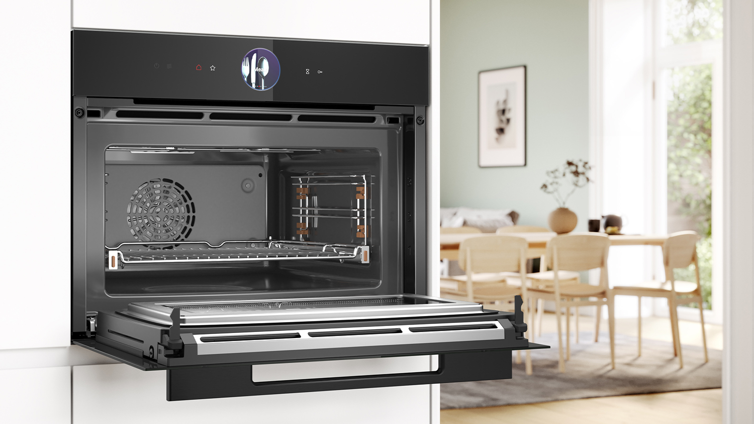 Bosch 60cm Smart Built-In Microwave Oven with 20 Functions - Black (CMG936AB1A)