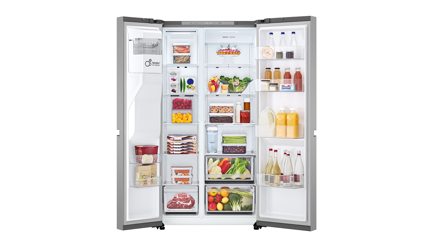 LG 641L Side-by-Side Fridge Freezer with Ice & Water Dispenser - Stainless Steel (GS-N599PL)