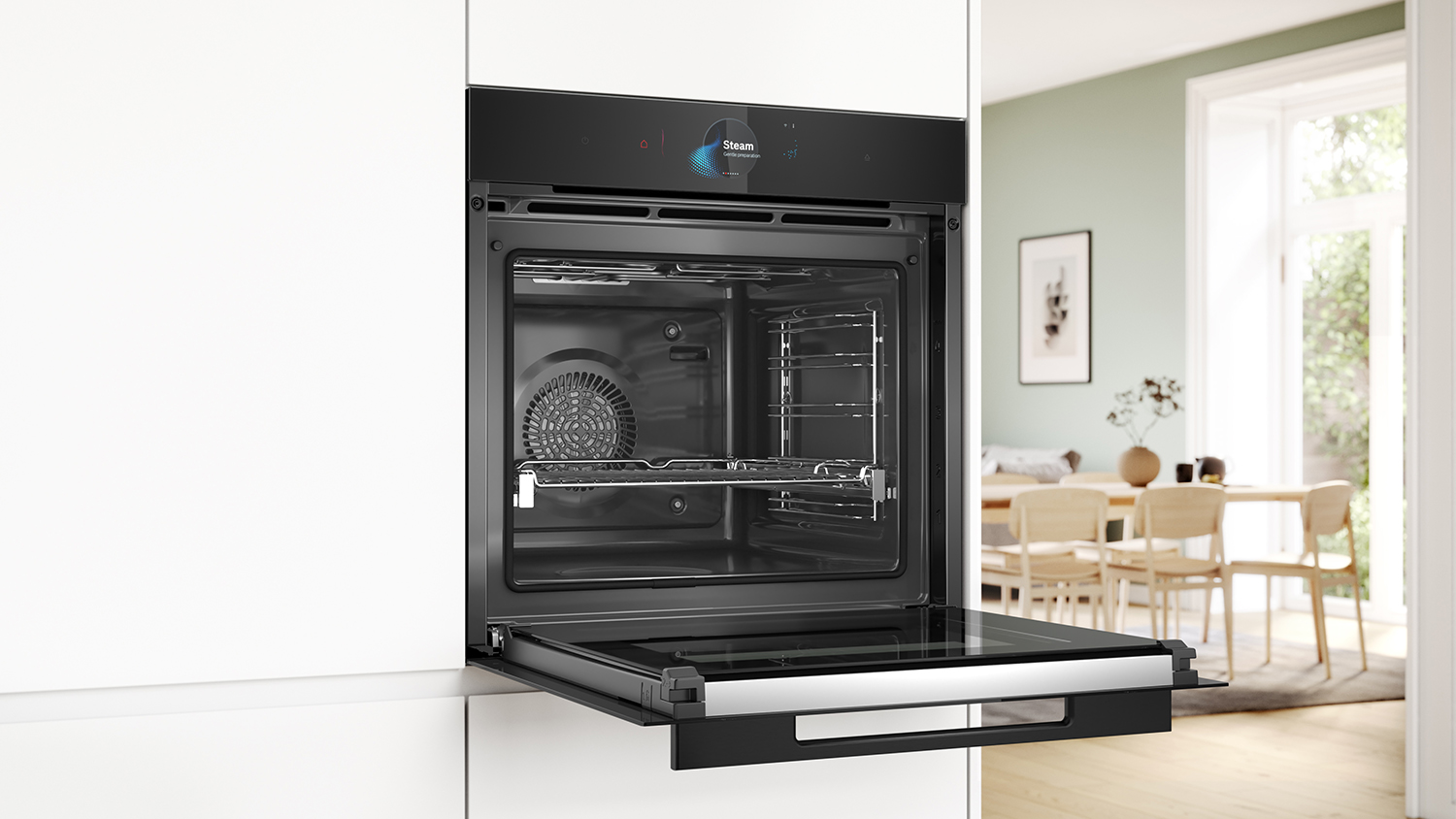 Bosch 60cm Smart Built-In Steam Oven with 22 Functions - Black (HRG978NB1A)