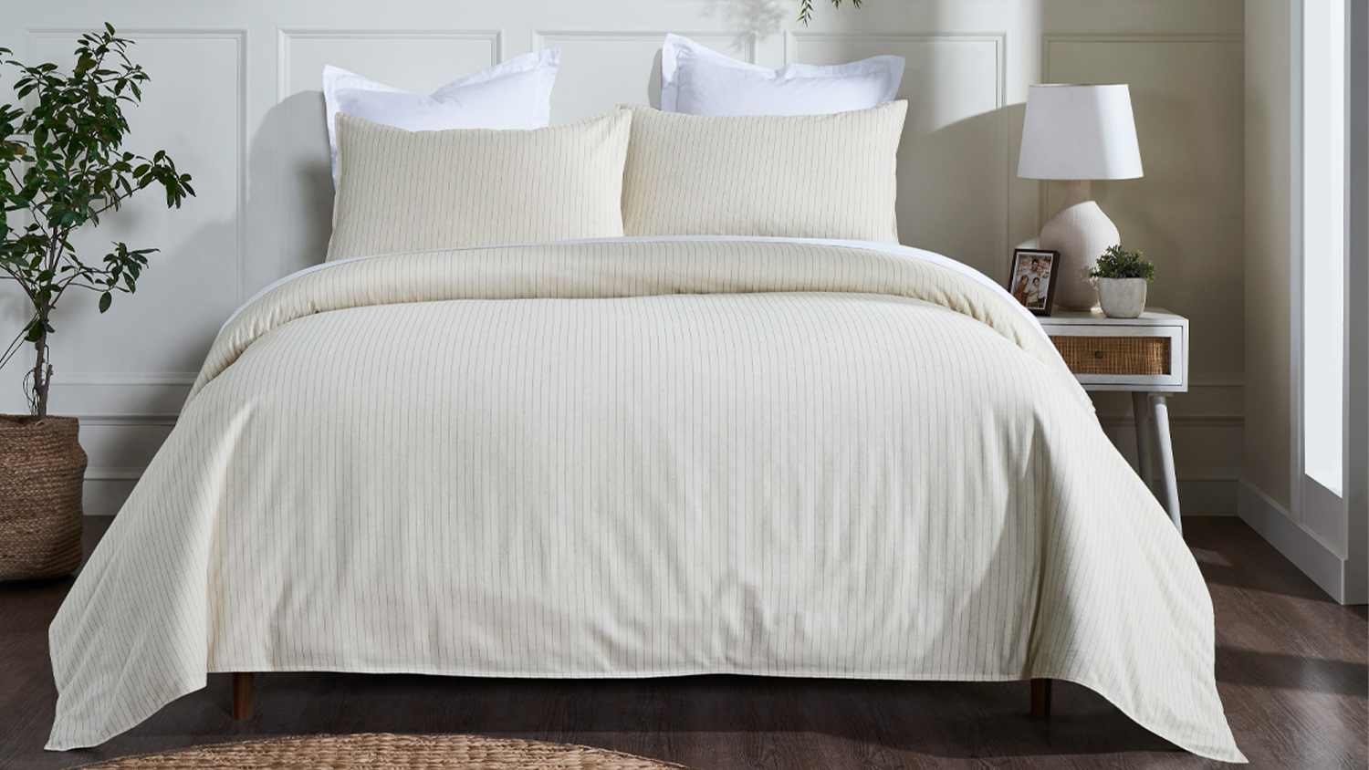 St Ives Natural Duvet Cover Set by L'Avenue - Super King NZ