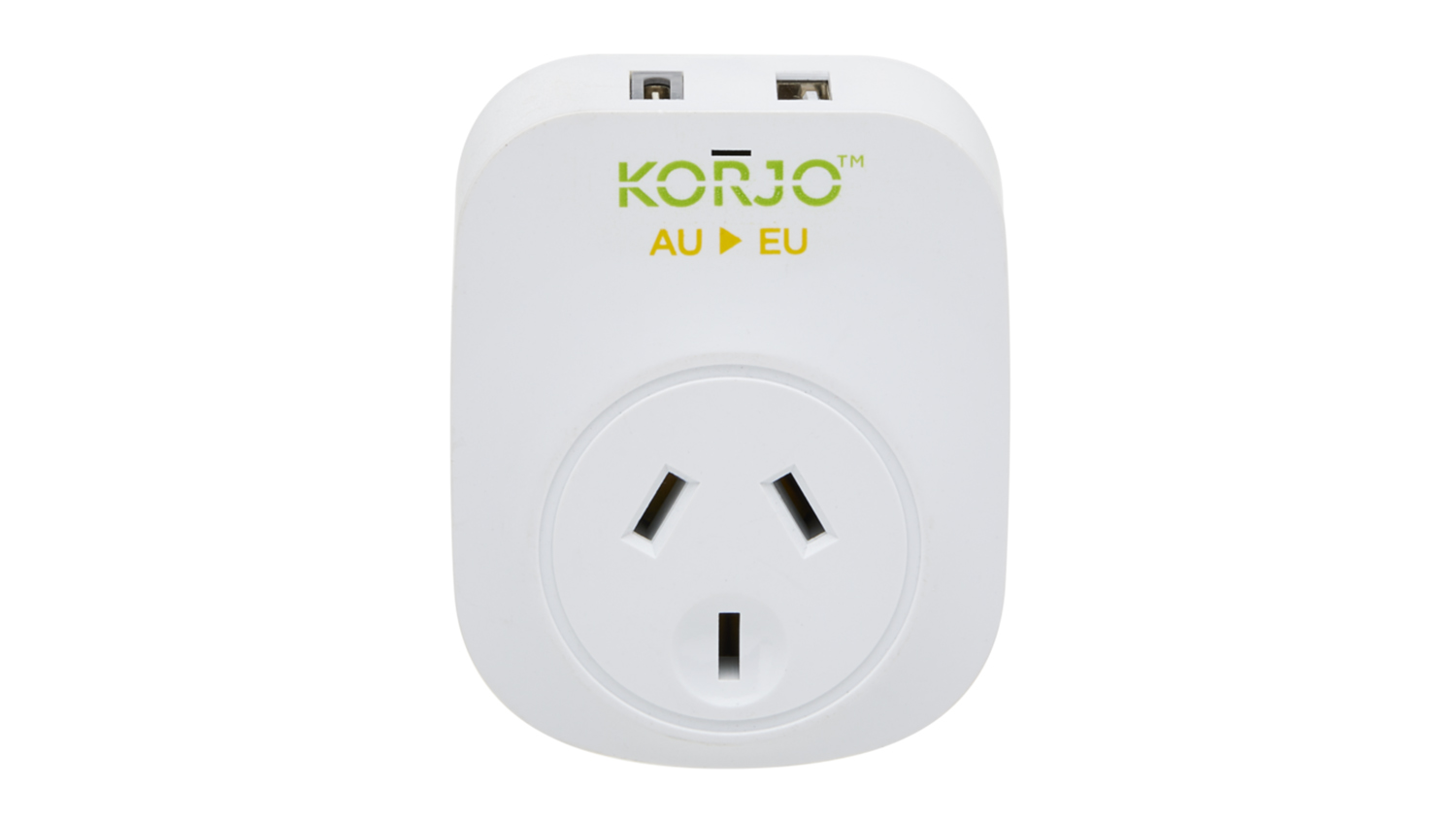 Korjo Travel Adapter with USB-A & USB-C Port for Europe - White (USBACEU)