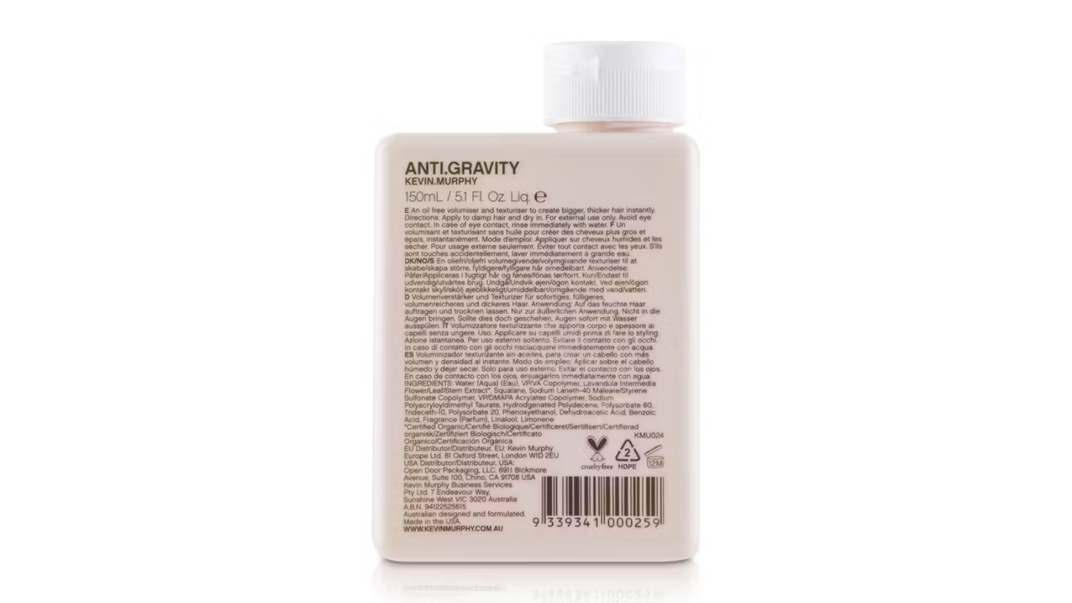 Kevin.Murphy Anti.Gravity Oil Free Volumiser (For Bigger, Thicker Hair) - 150ml/5.1oz