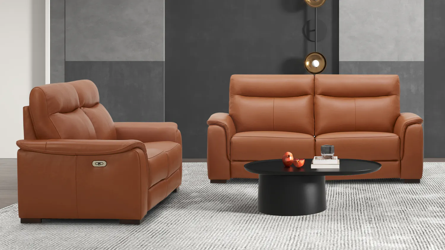 Holt Piece Leather Electric Recliner Lounge Suite Harvey