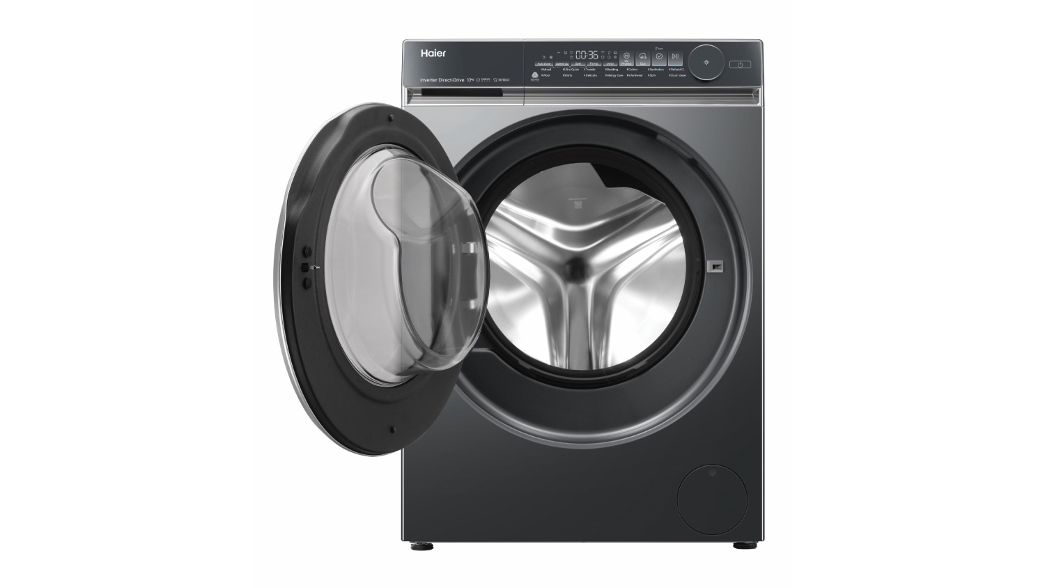 Haier 10kg Smart Front Loading Washing Machine with 14 Programs - Black (500 Series/HWF10NB1)