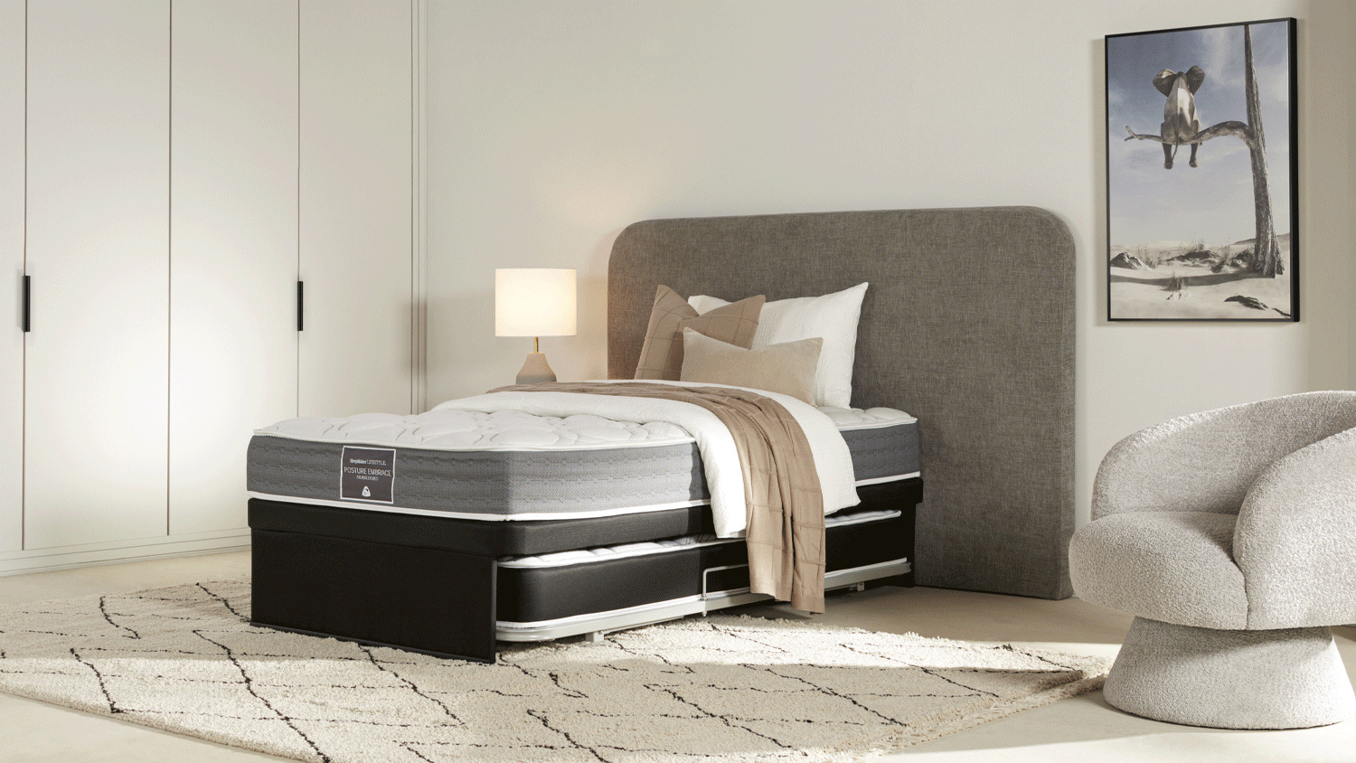 Posture Embrace King Single Trundler Bed by SleepMaker