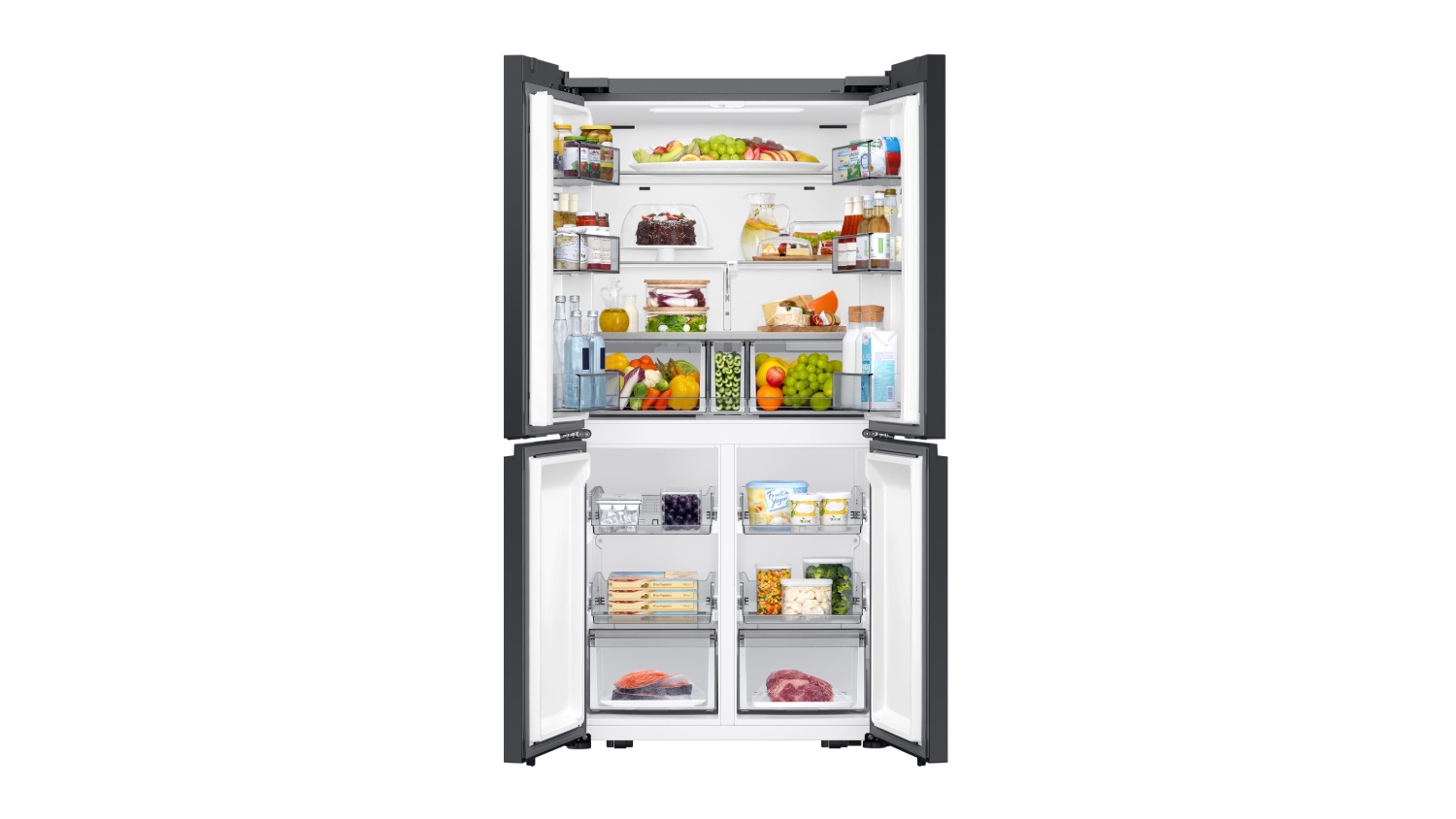 Samsung 648L Bespoke Quad Door Smart Fridge Freezer - Cotta White (SRFX9200N)