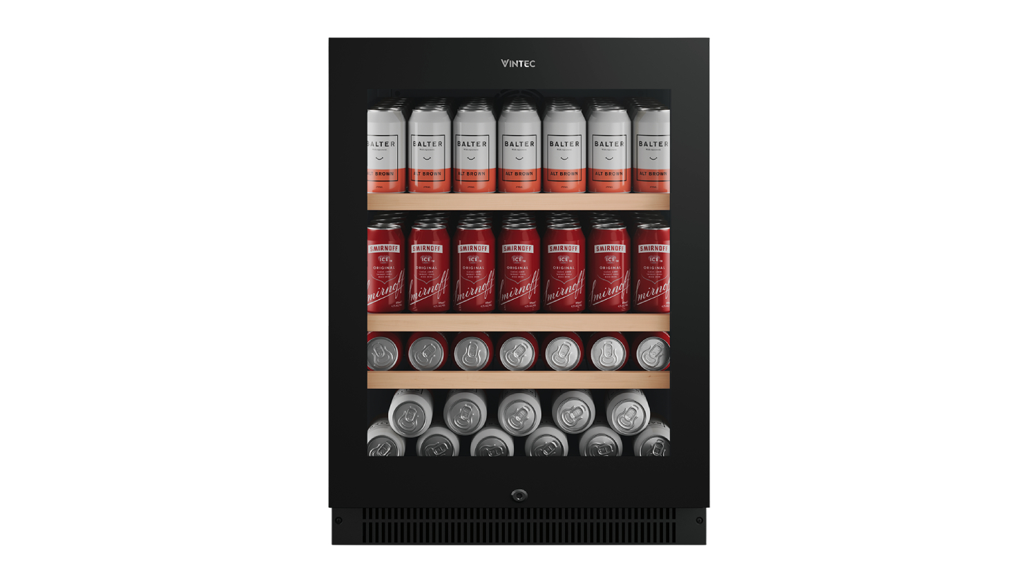 Vintec Beverage Center Bar Fridge with 140 Can Capacity - Black (VBS820SCB-X)