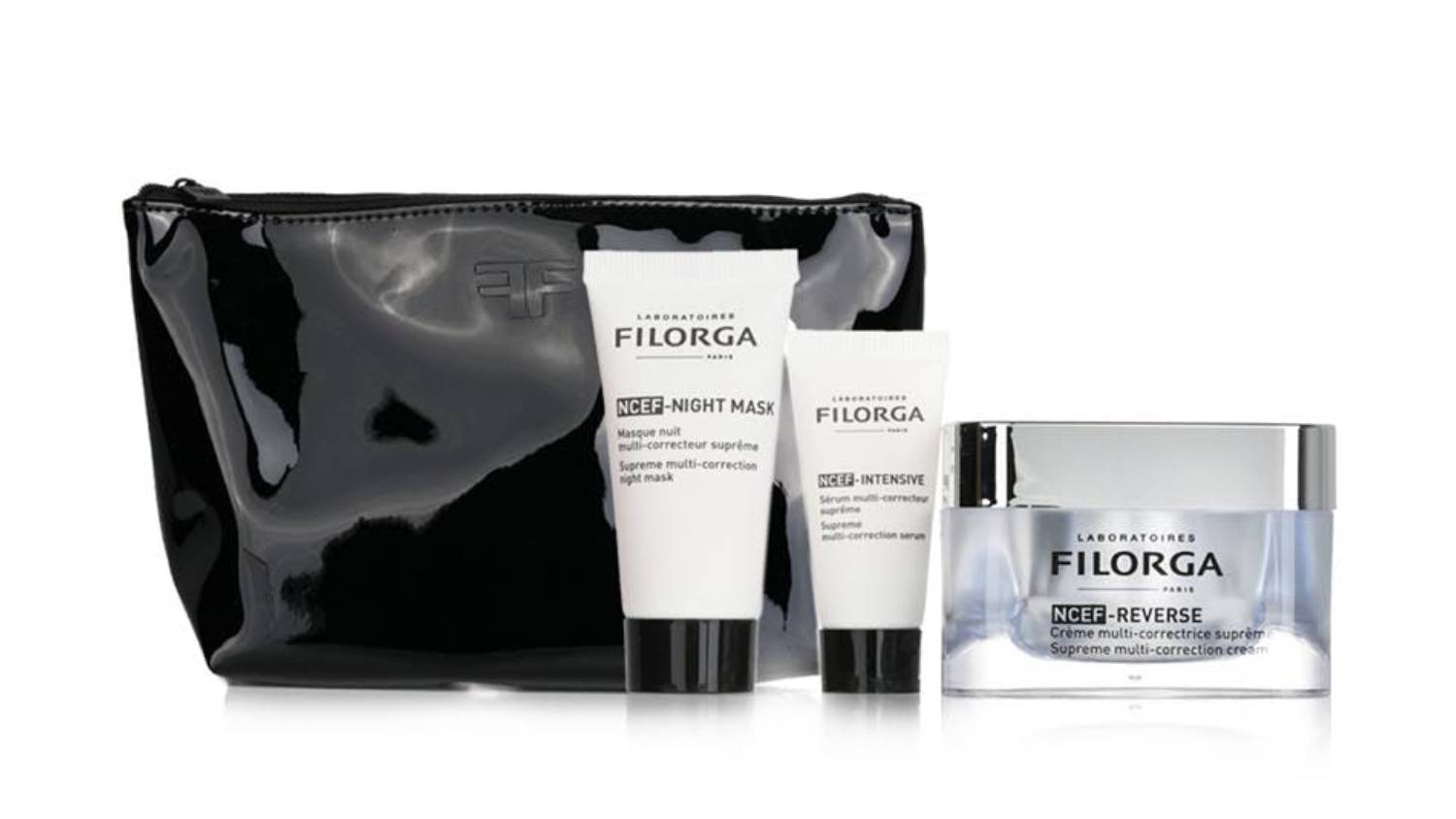 Filorga Anti-Ageing Revolution Gift Set (Limited Edition): 1x NCEF-Reverse Cream 50ml + 1x NCEF-Night Mask 15ml + 1x NCEF-Intensive Serum 7ml +1bag - 3pcs+1bag