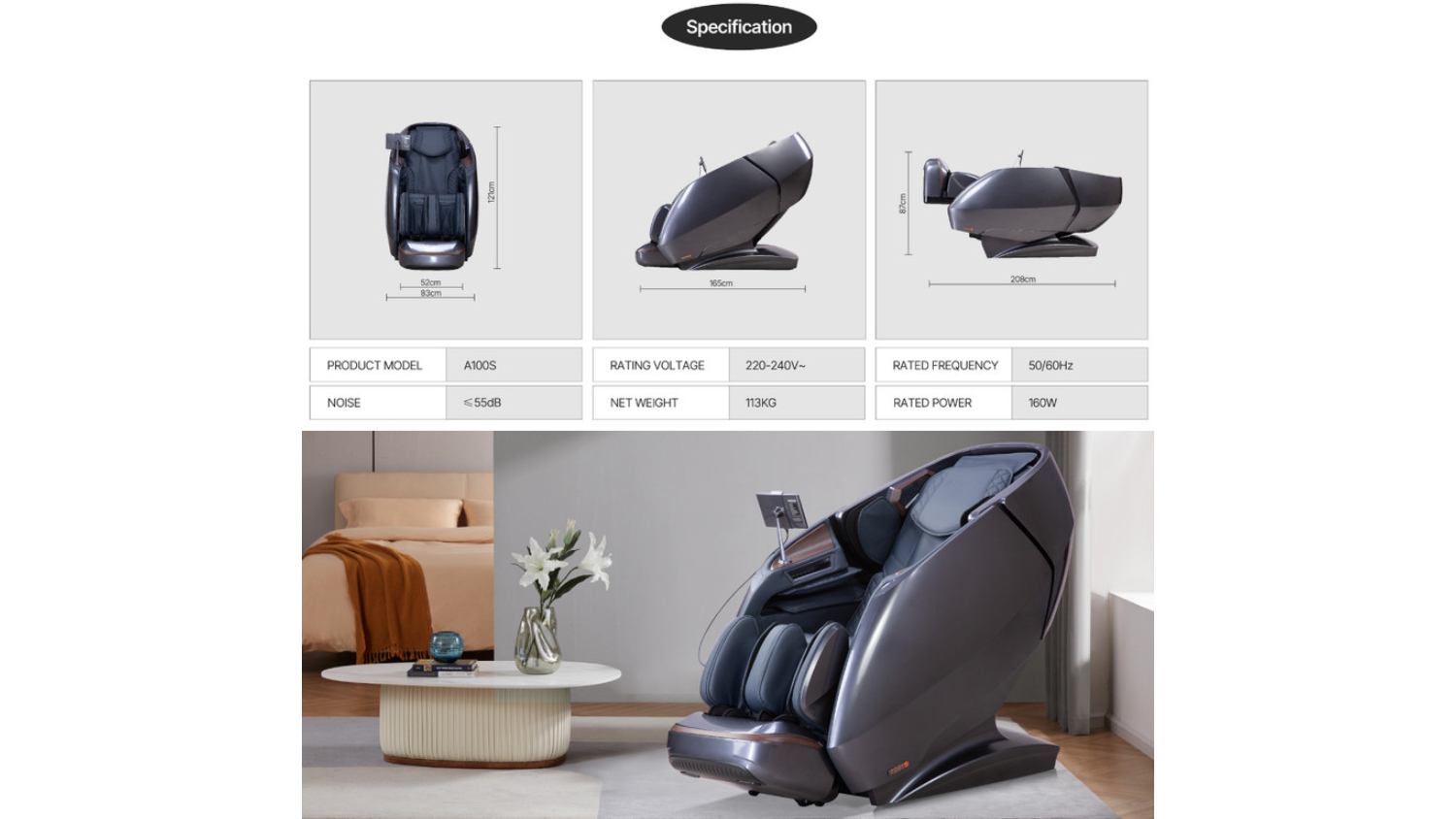 iRest A100S Massage Chair - Grey