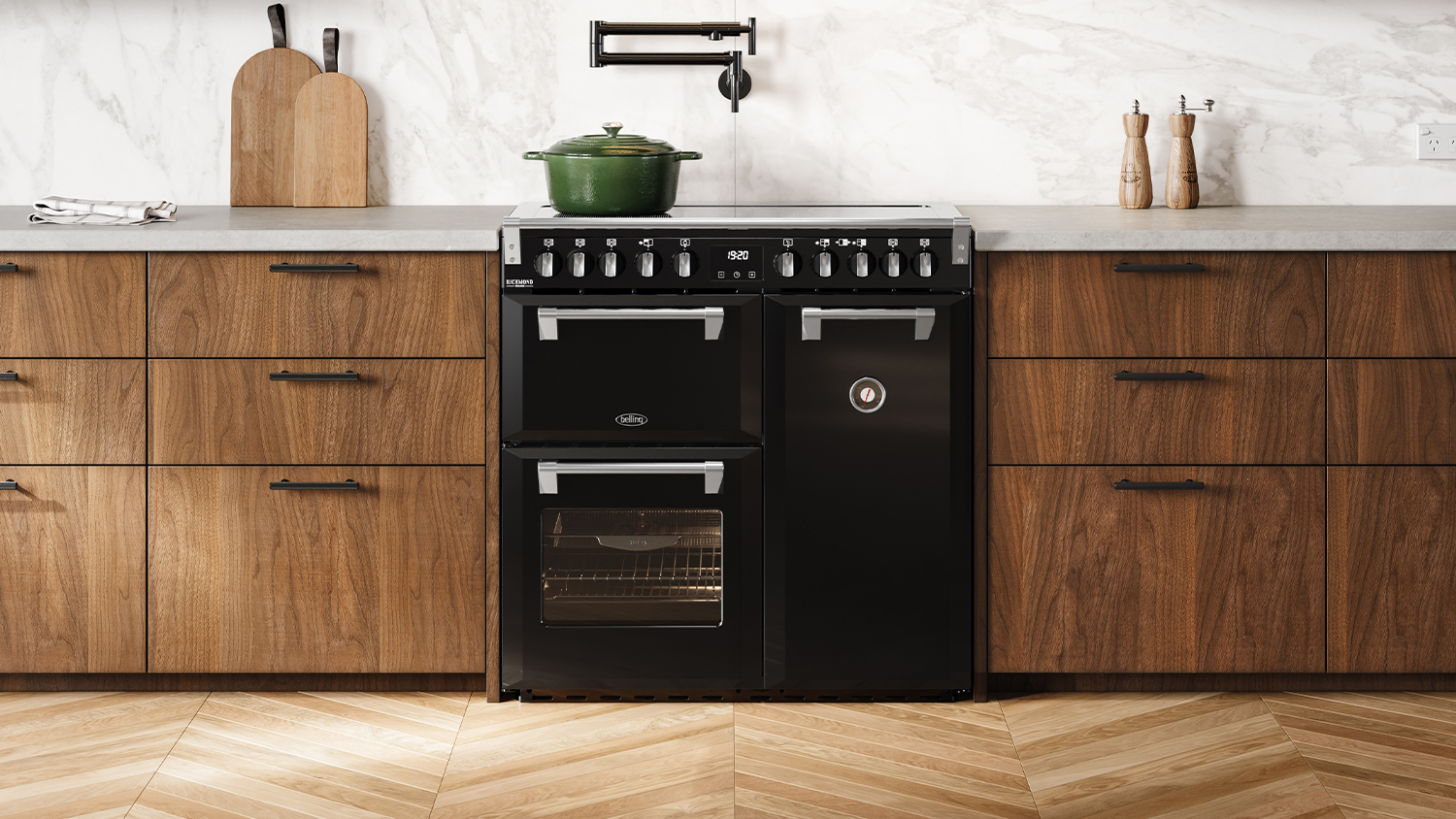Belling 90cm Freestanding Oven with Induction Cooktop - Black (BRDX90INDBL)
