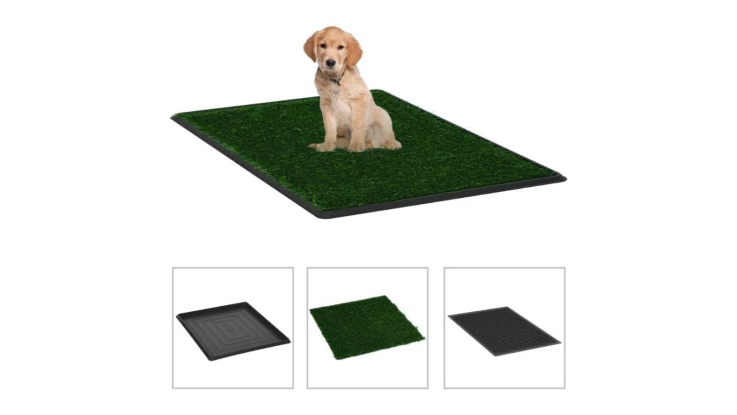 NNEVL Pet Toilet with Tray Artificial Grass 64 x 51 x 3cm