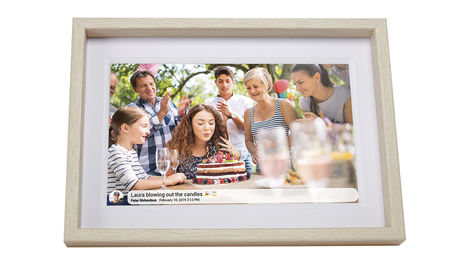Jackson Frameo 10" Digital Photo Frame - Light Wood Box (DPF1000)