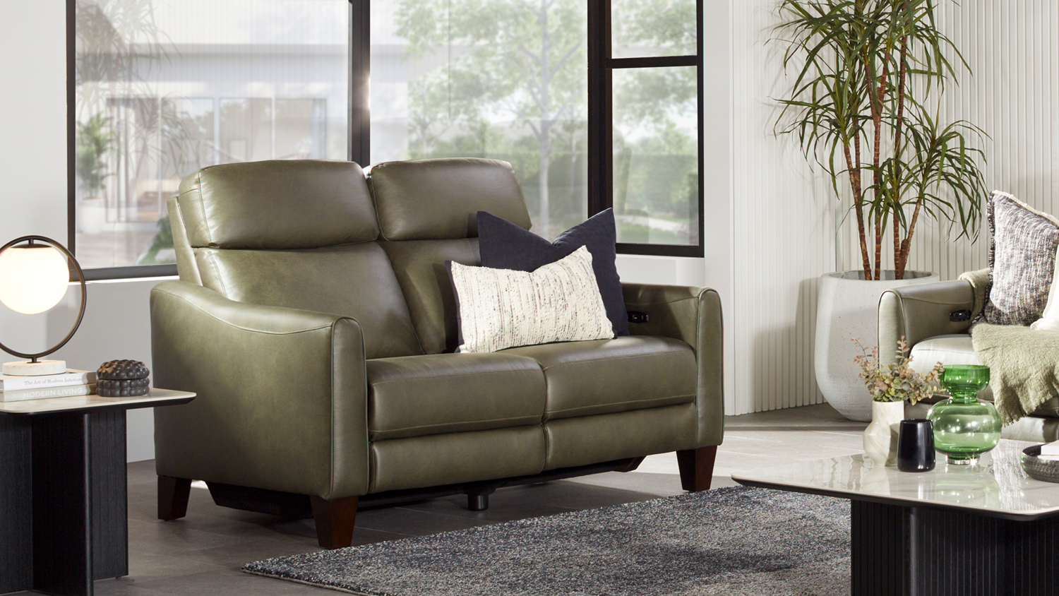 Radley 2 Seater Fabric Electric Recliner Sofa - Olive