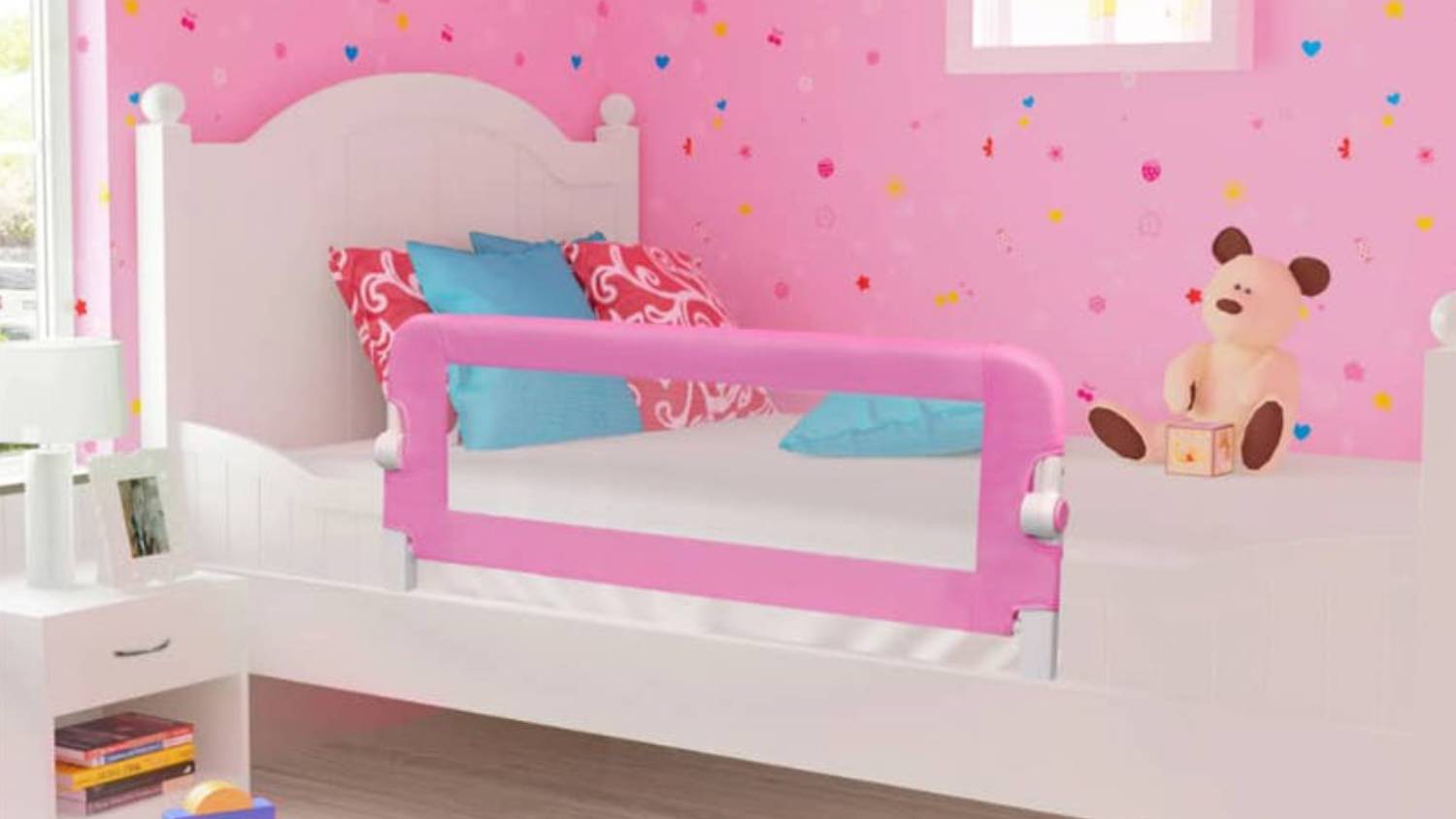 NNEVL Toddler Safety Bed Rail 120cm - Pink