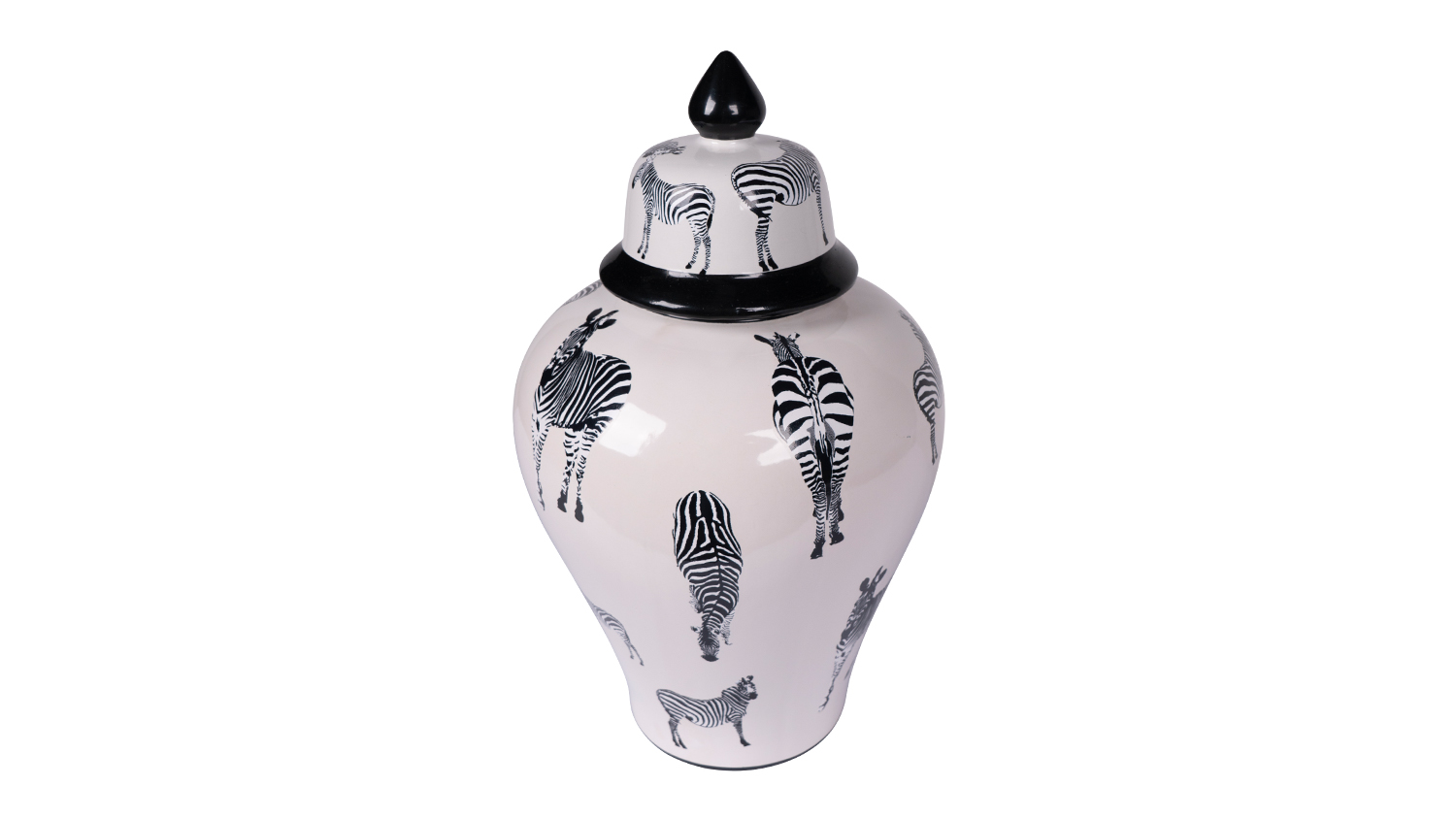 Zoe Zebra Ginger Ceramic Jar - Large