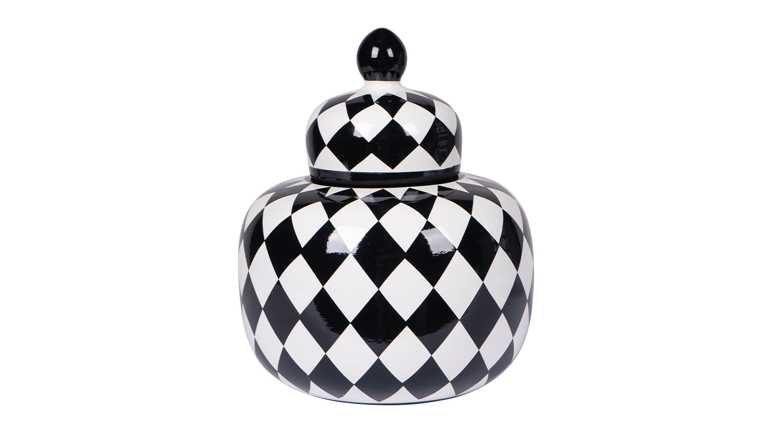 Harlequin Ceramic Jar - Round