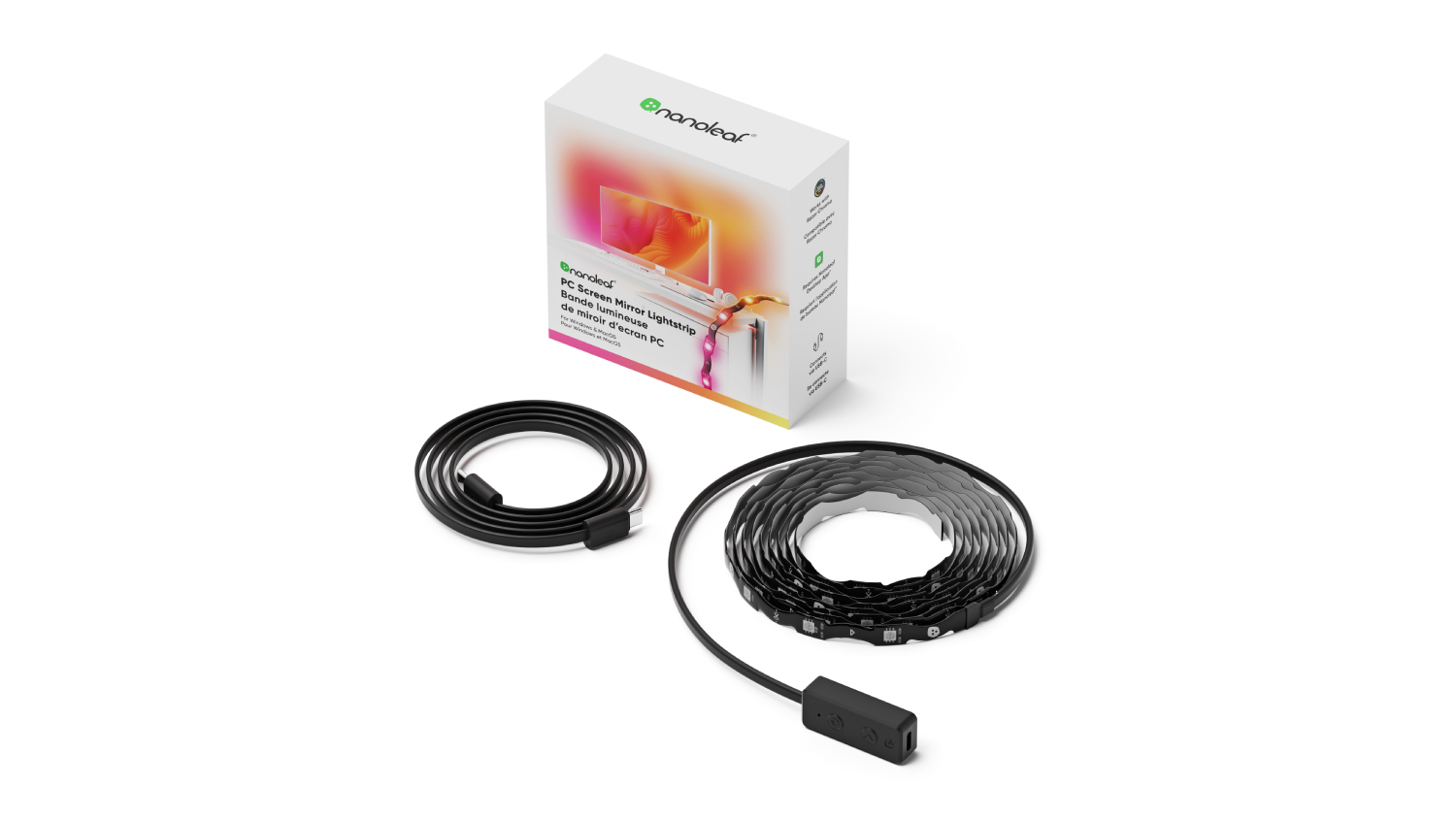 Nanoleaf 4D PC Screen Mirror 10W Smart Light Strip for Monitor - 2.5m (Multicolour)