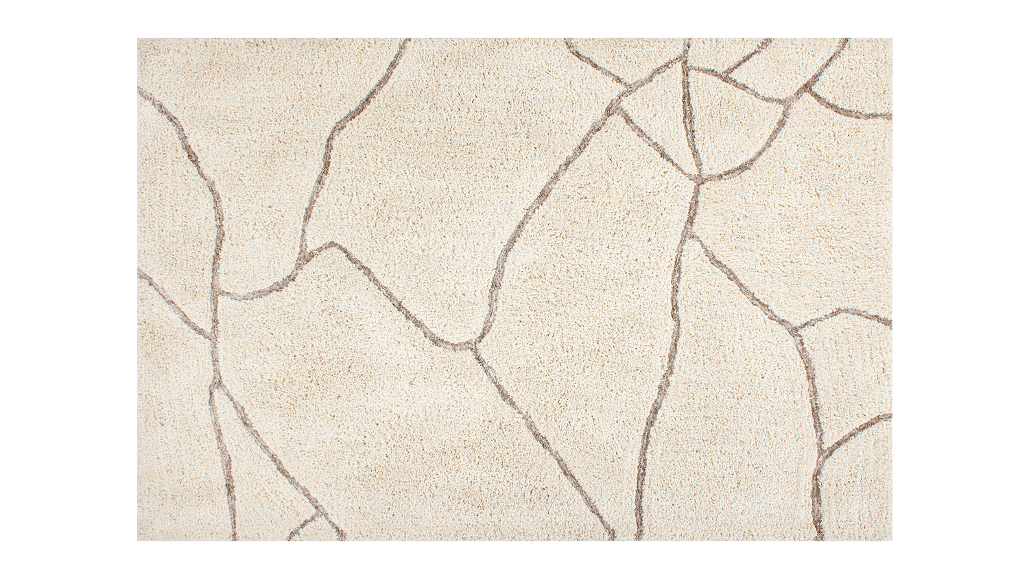 Rectangular Aria Rug with abstract lines on a textured ivory background