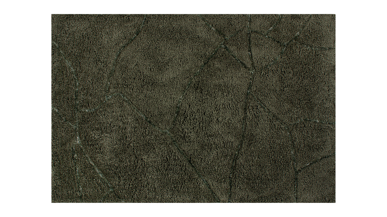 Rectangular Aria Rug with abstract lines on a textured olive background