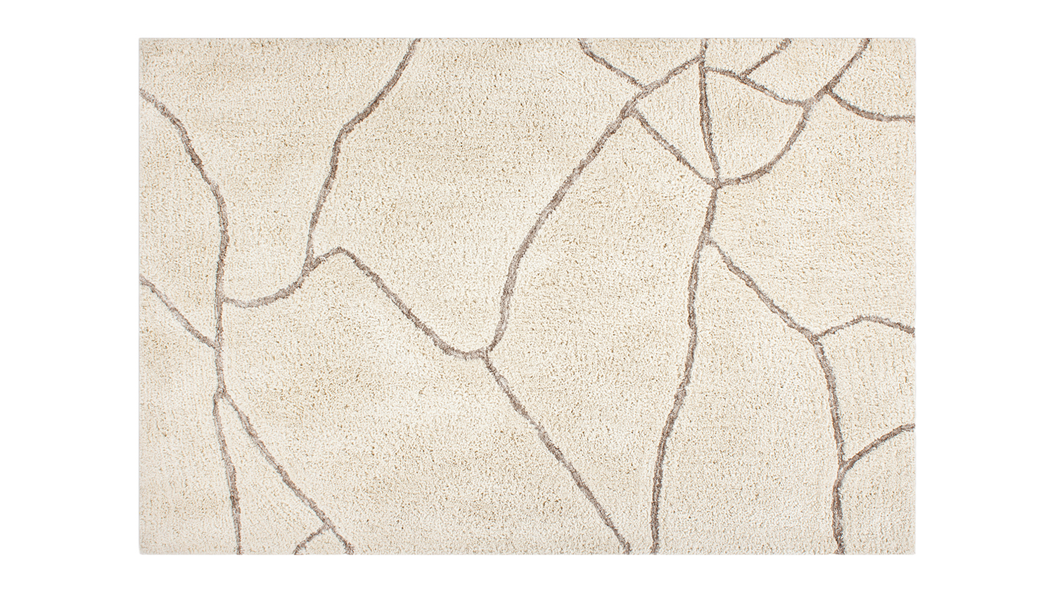 Rectangular Aria Rug with abstract lines on a textured ivory background