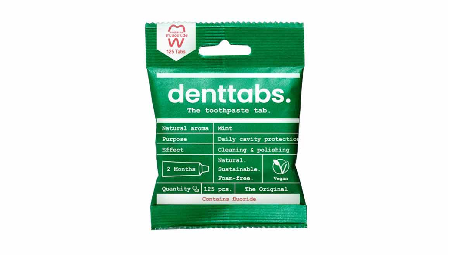 Denttabs Sustainable Toothpaste Tablets Six Month Supply Pack - Mint Fluoridated