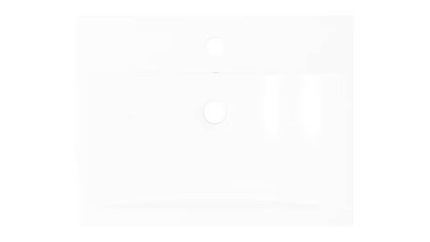 NNEVL Rectangular Ceramic Basin with Faucet Hole 60 x 46 x 16cm - White