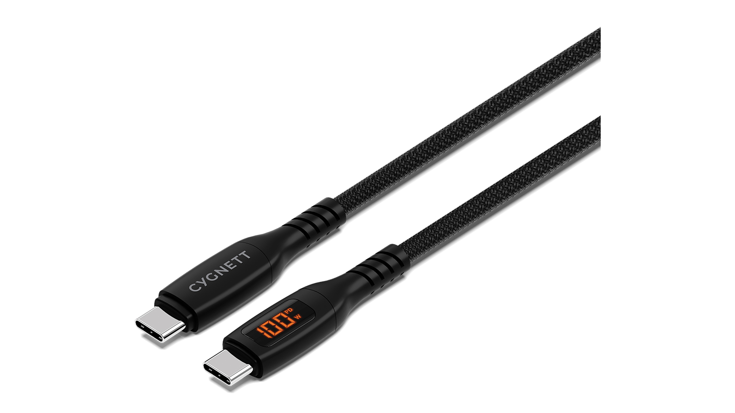 Cygnett Unite USB-C to USB-C Cable with LED Display 1m - Black (CY5507PCCCC)