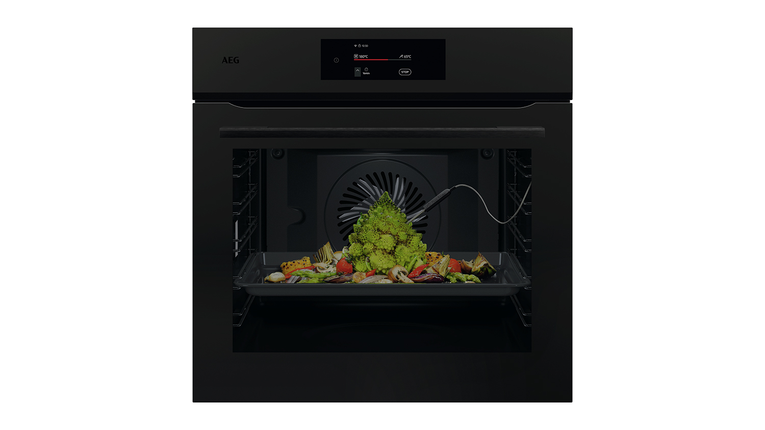 AEG 60cm Smart AI Built-In Oven with 21 Functions - Matte Black (NBE7P731AT)